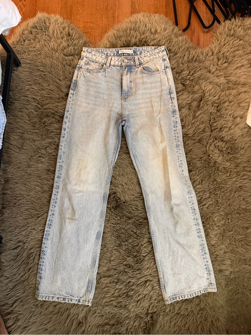 Zara Washed Light Blue Denim Jeans